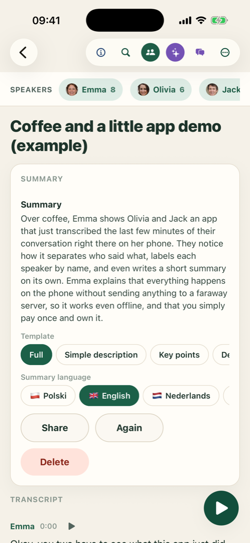 Vocatim AI summary